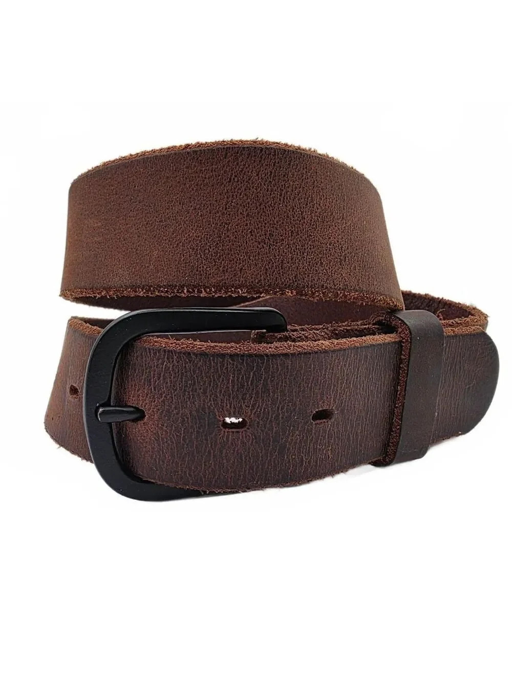 Mens Brown Genuine Leather Belt Size 32 Matte Western Cowboy Casual Jeans